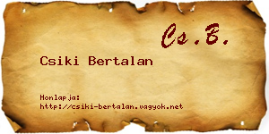 Csiki Bertalan névjegykártya