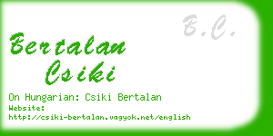 bertalan csiki business card